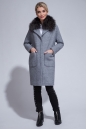 Женское пальто из текстиля с воротником, отделка енот 3000831-7