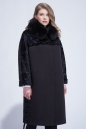 Женское пальто из текстиля с воротником, отделка песец 3000833