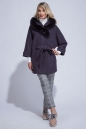 Женское пальто из текстиля с капюшоном, отделка песец 3000837-2