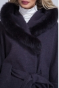 Женское пальто из текстиля с капюшоном, отделка песец 3000837-3