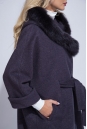 Женское пальто из текстиля с капюшоном, отделка песец 3000837-5