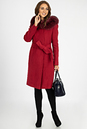 Женское пальто из текстиля с капюшоном, отделка песец 3000838-2