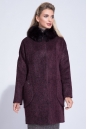 Женское пальто из текстиля с воротником, отделка песец 3000843
