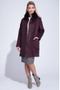 Женское пальто из текстиля с воротником, отделка песец 3000843-2