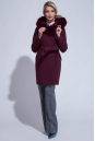 Женское пальто из текстиля с капюшоном, отделка песец 3000844-2