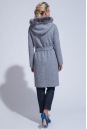 Женское пальто из текстиля с капюшоном, отделка песец 3000846-3