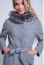 Женское пальто из текстиля с капюшоном, отделка песец 3000846-4