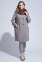 Женское пальто из текстиля с воротником, отделка песец 3000849-3