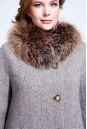 Женское пальто из текстиля с воротником, отделка песец 3000849-4