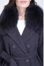 Женское пальто из текстиля с воротником, отделка песец 3000851-5