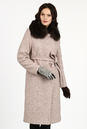 Женское пальто из текстиля с воротником, отделка песец 3000857