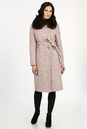 Женское пальто из текстиля с воротником, отделка песец 3000857-2