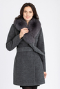 Женское пальто из текстиля с воротником, отделка песец 3000858