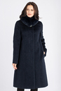 Женское пальто из текстиля с воротником, отделка песец 3000861