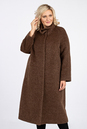 Женское пальто из текстиля с воротником, отделка песец 3000862