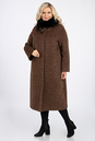 Женское пальто из текстиля с воротником, отделка песец 3000862-2