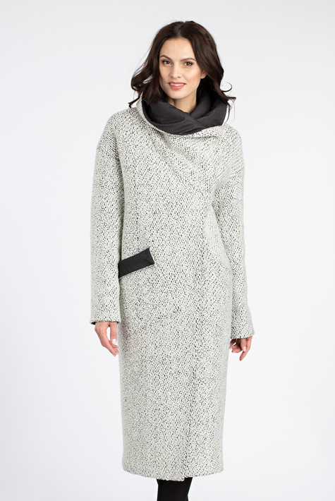 Женское пальто из текстиля с воротником 3000863