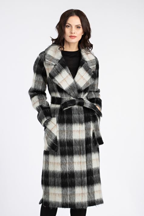 Женское пальто из текстиля с воротником 3000871