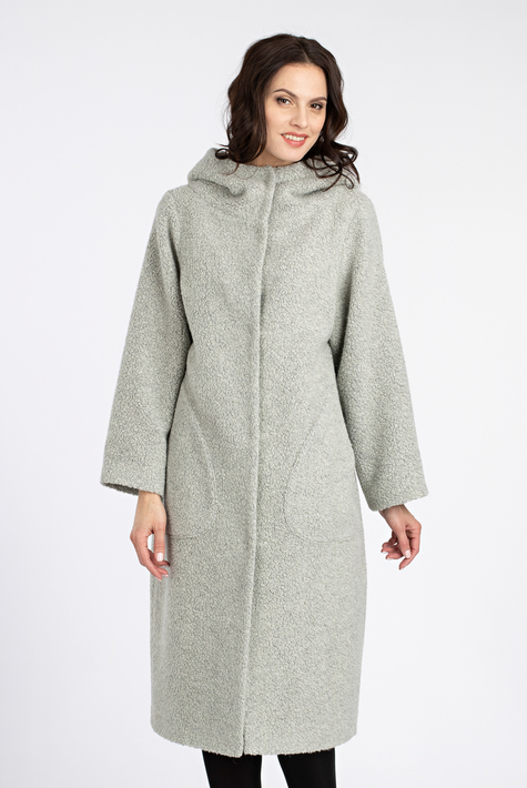 Женское пальто из текстиля с капюшоном 3000872