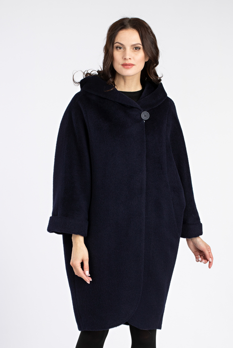 Женское пальто из текстиля с капюшоном 3000873
