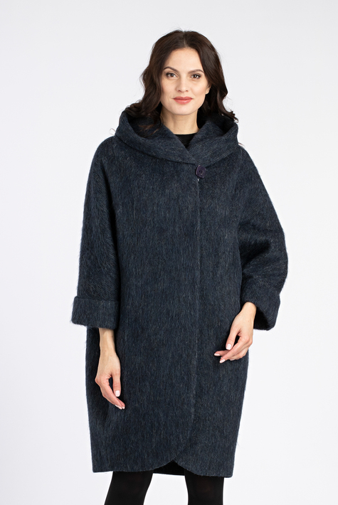 Женское пальто из текстиля с капюшоном 3000877