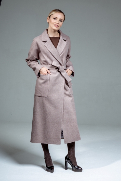 Женское пальто из текстиля с воротником 3000886