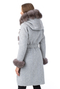 Женское пальто из текстиля с капюшоном, отделка песец 3000891-3