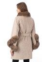 Женское пальто из текстиля с воротником, отделка песец 3000892-3