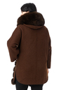 Женское пальто из текстиля с капюшоном, отделка песец 3000893-3