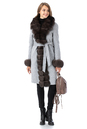Женское пальто из текстиля с воротником, отделка песец 3000894-2