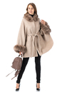 Женское пальто из текстиля с воротником, отделка песец 3000895-2