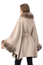 Женское пальто из текстиля с воротником, отделка песец 3000895-3