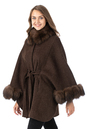 Женское пальто из текстиля с воротником, отделка песец 3000896