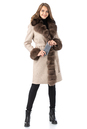 Женское пальто из текстиля с воротником, отделка песец 3000898-2