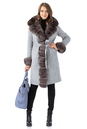 Женское пальто из текстиля с воротником, отделка песец 3000899-2