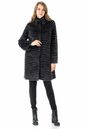 Женское пальто из текстиля с воротником, отделка норка 3000900-2