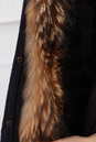 Парка женская с капюшоном, отделка натуральным мехом енота 4100015-3
