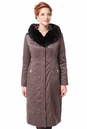 Пальто на меху с капюшоном, отделка норка 1000033-7 вид сзади