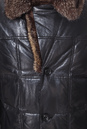 Пуховик мужской из натуральной кожи с воротником, отделка енот 2100039-2