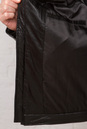 Пуховик мужской из кожи с капюшоном, отделка чернобурка 2100323-2