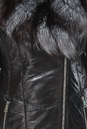 Пуховик женский из натуральной кожи с воротником, отделка чернобурка 2100008-3