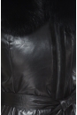 Пуховик женский из натуральной кожи с капюшоном, отделка песец 2100013-3