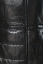 Пуховик женский из натуральной кожи с капюшоном, отделка чернобурка 2100015-3