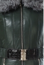 Пуховик женский из натуральной кожи с капюшоном, отделка чернобурка 2100017-3