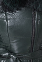 Пуховик женский из натуральной кожи с капюшоном, отделка чернобурка 2100032-4