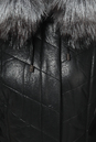 Пуховик женский из эко- кожи с капюшоном, отделка чернобурка 2100144-5