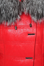 Пуховик женский из эко- кожи с капюшоном, отделка чернобурка 2100146-4