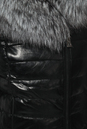 Пуховик женский из эко- кожи с капюшоном, отделка чернобурка 2100147-5