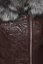 Пуховик женский из эко- кожи с капюшоном, отделка чернобурка 2100150-3