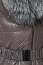 Пуховик женский из эко- кожи с капюшоном, отделка чернобурка 2100157-2
